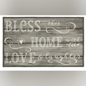 Main Stays Home Rug. 18 in x 30 in.  Gray and White. Pre Loved